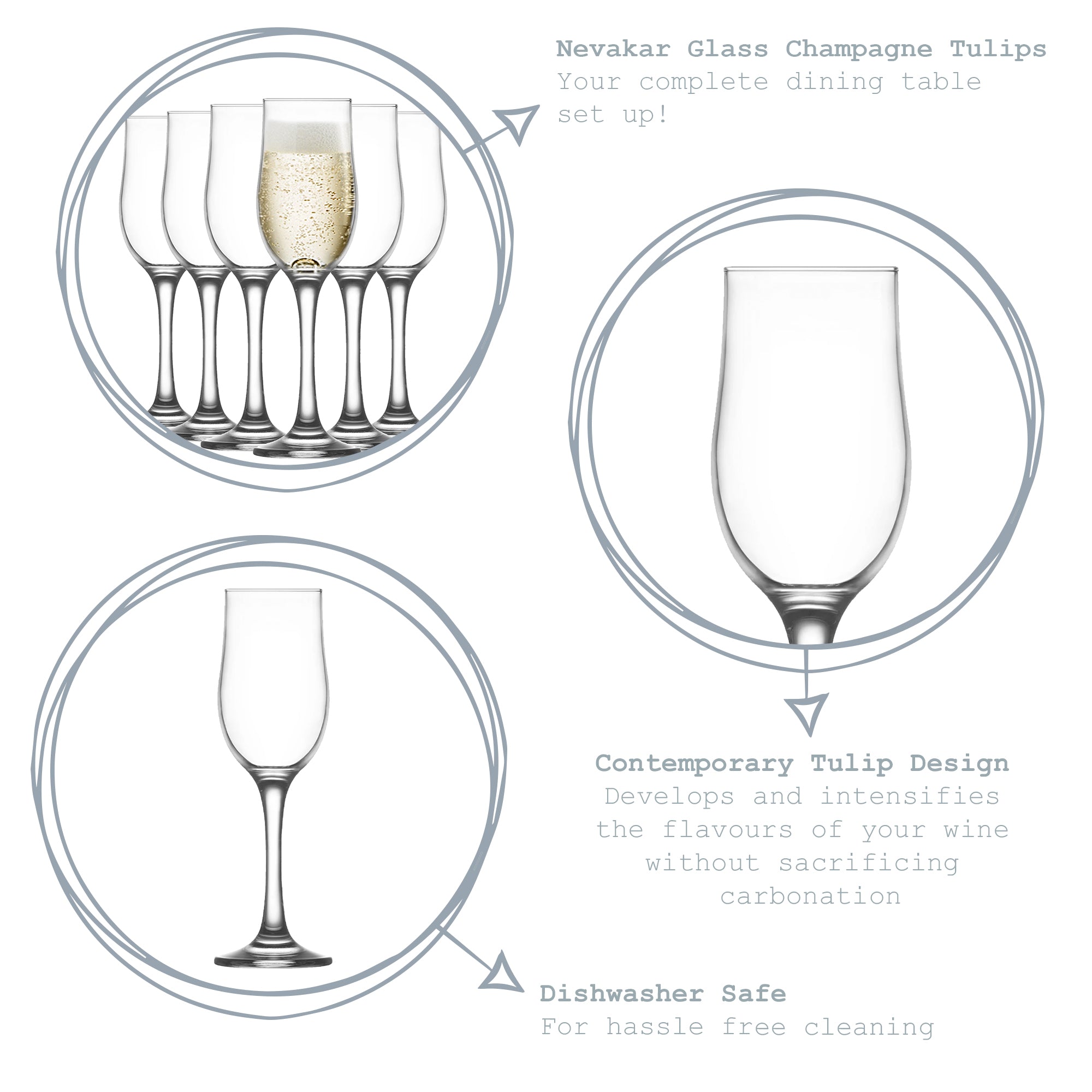 Nevakar Champagne Flute - 195ml