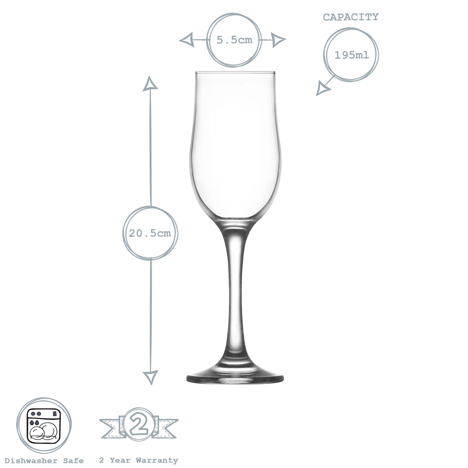 Nevakar Champagne Flute - 195ml