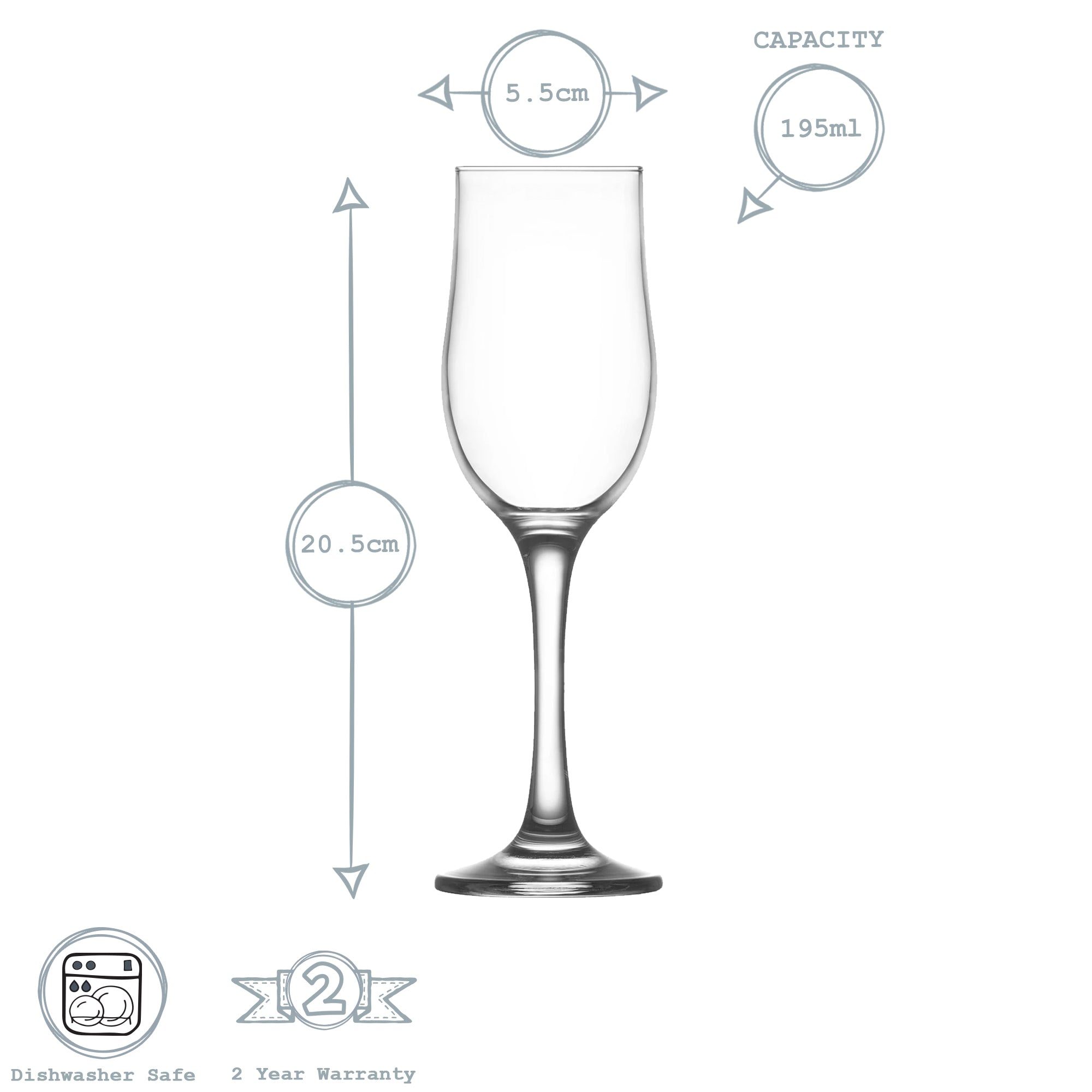 Nevakar Champagne Flute - 195ml