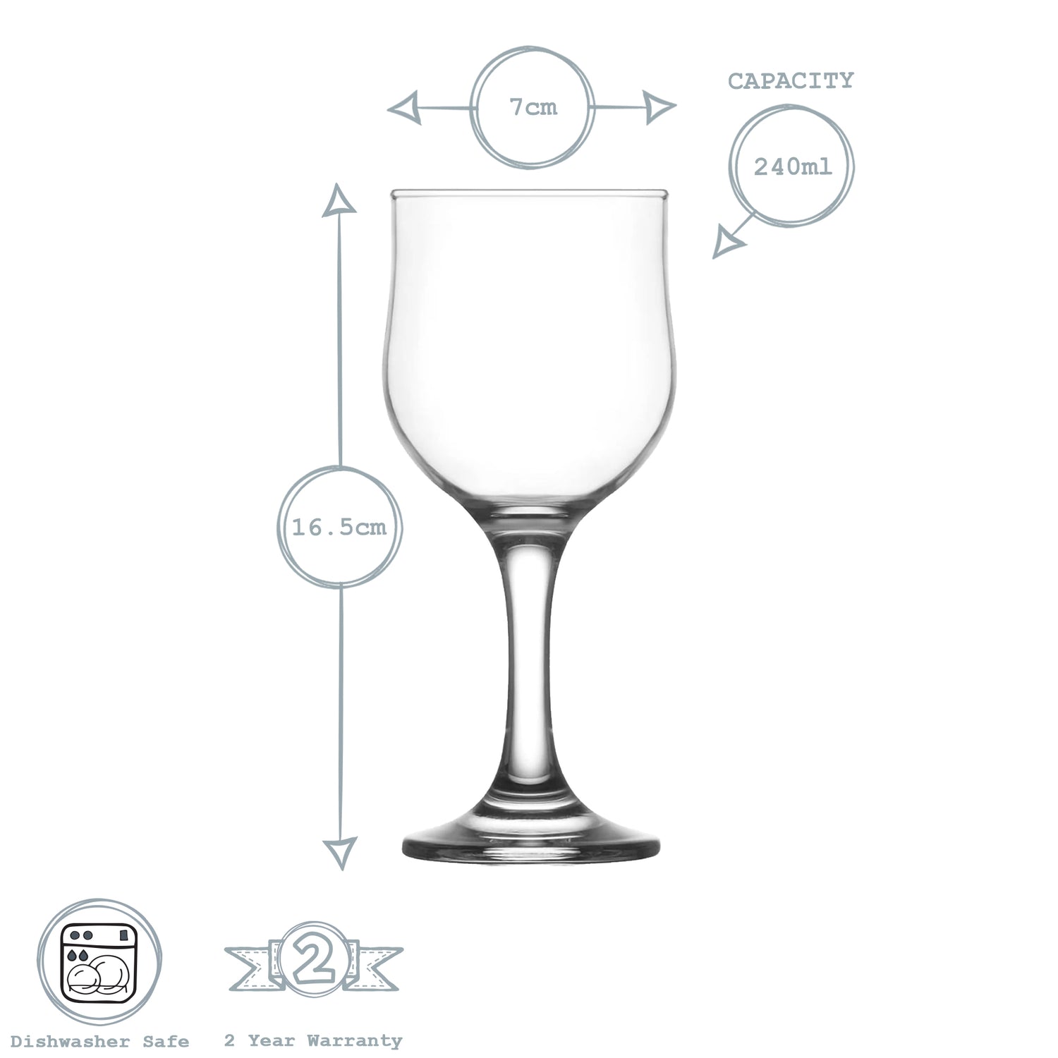 Nevakar White Wine Glass - 240ml