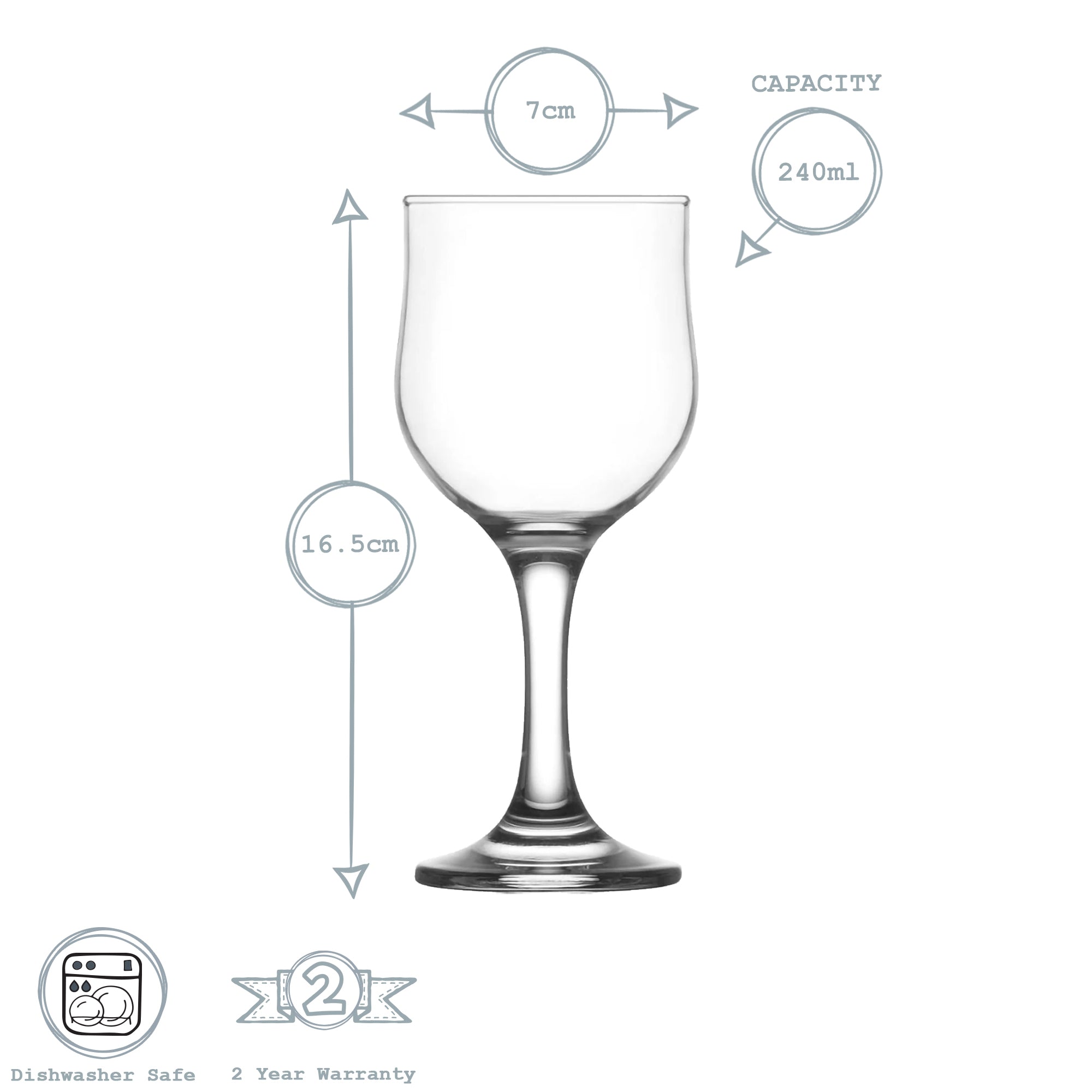 Nevakar White Wine Glass - 240ml