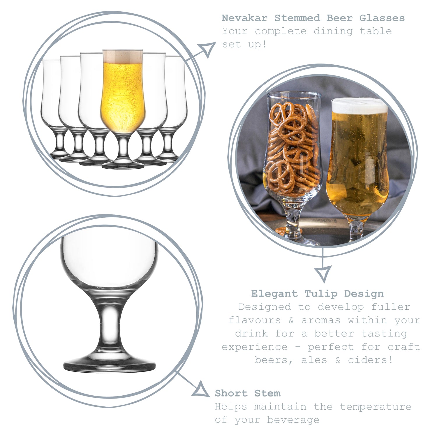 Nevakar Craft Beer Glass - 385ml