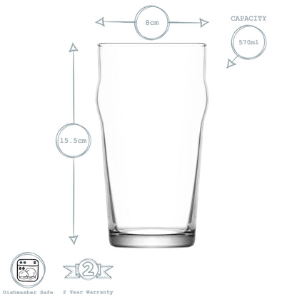 Noniq Pint Beer Glass - 570ml