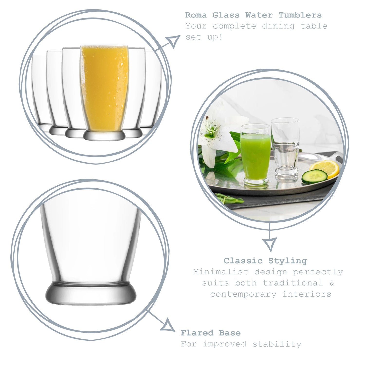 Roma Water Tumbler - 140ml