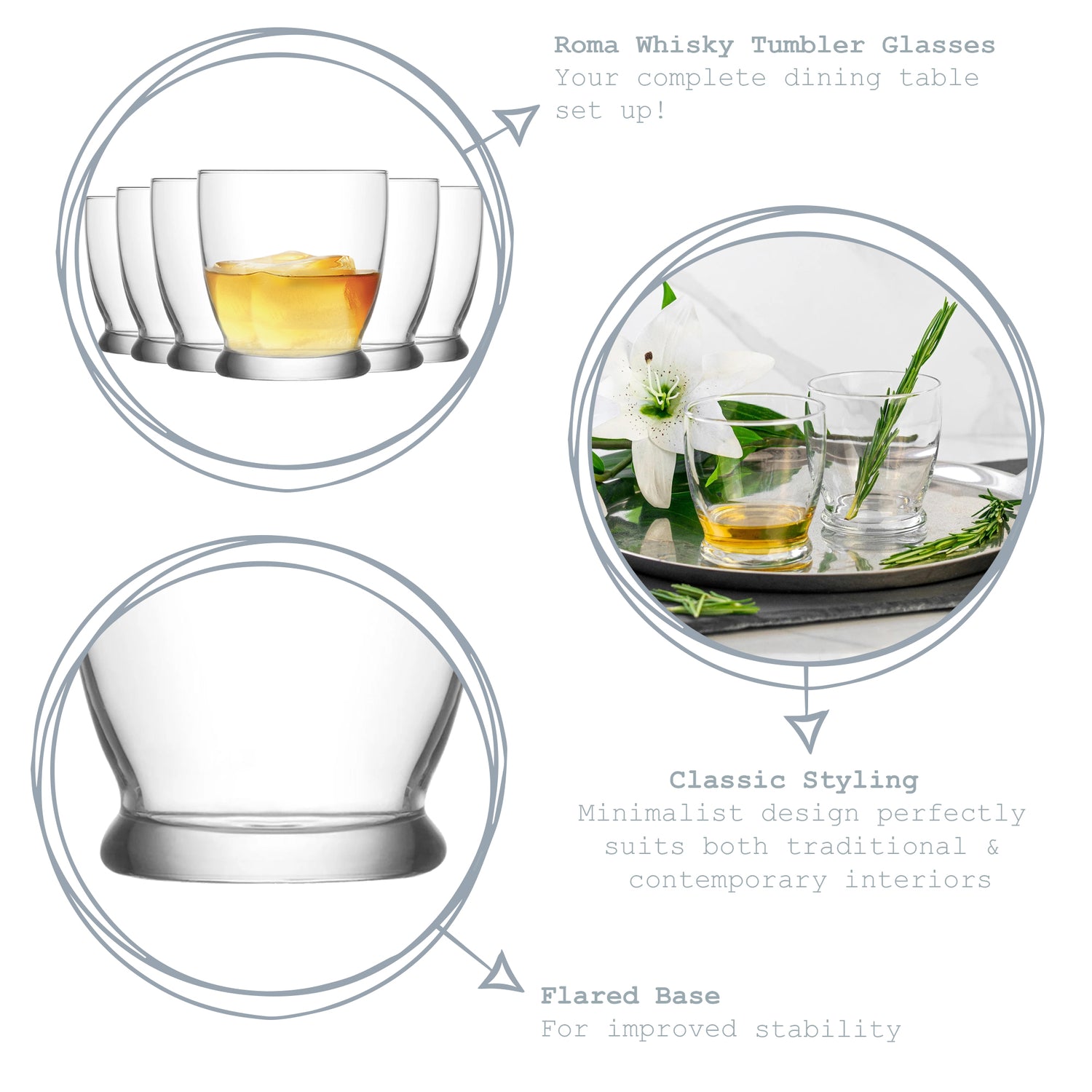 Roma Whisky Glass - 295ml