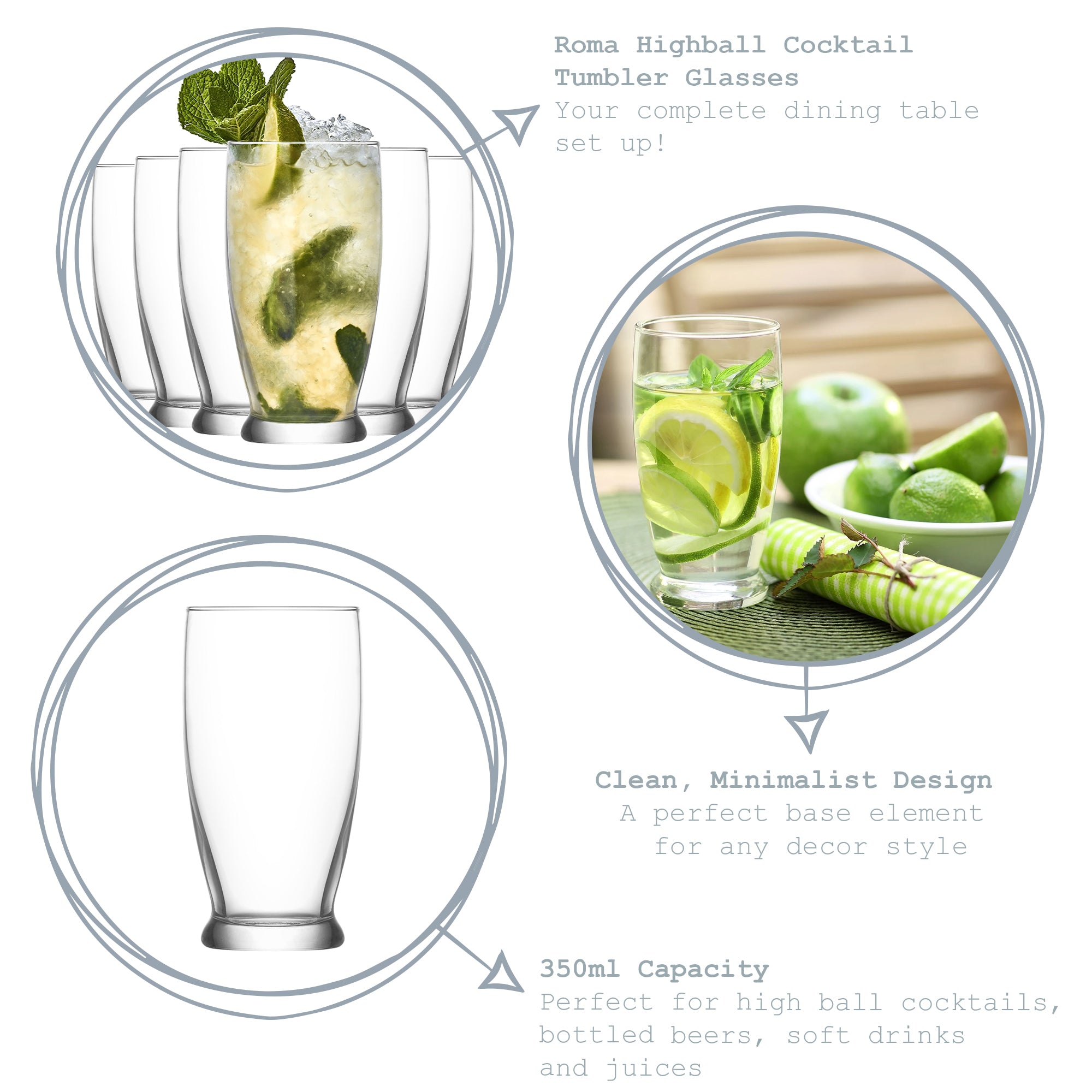 Roma Highball Glass - 350ml