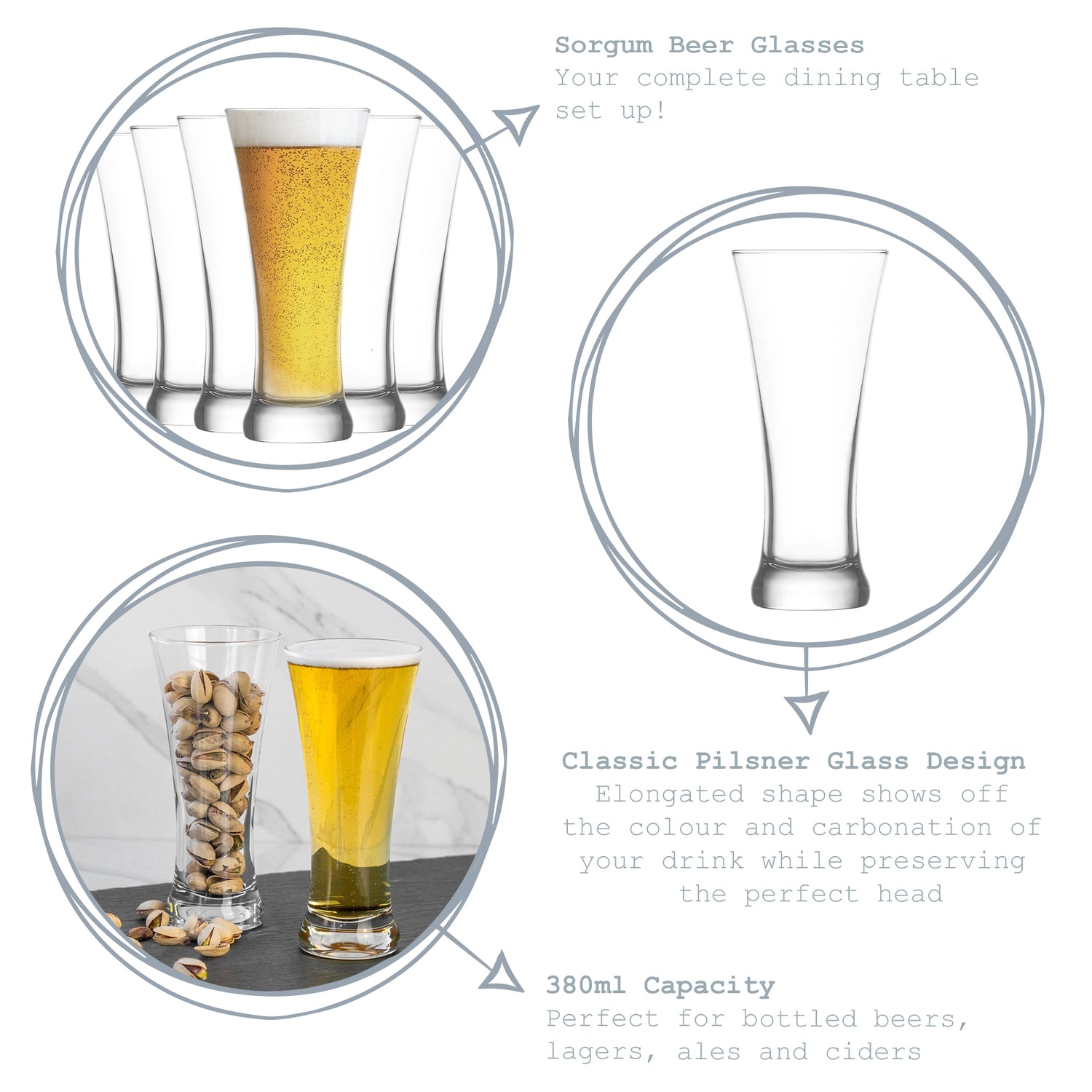 Sorgun Pilsner Beer Glass - 380ml