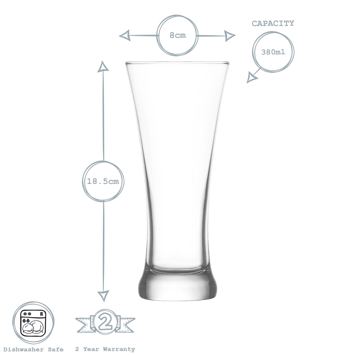 Sorgun Pilsner Beer Glass - 380ml