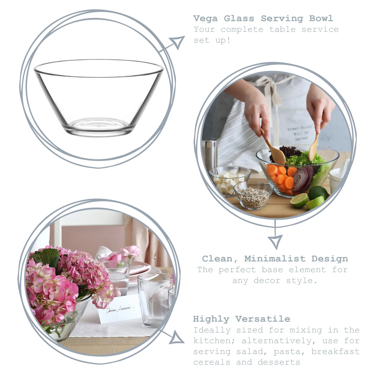 Vega Glass Serving Bowl - 12cm