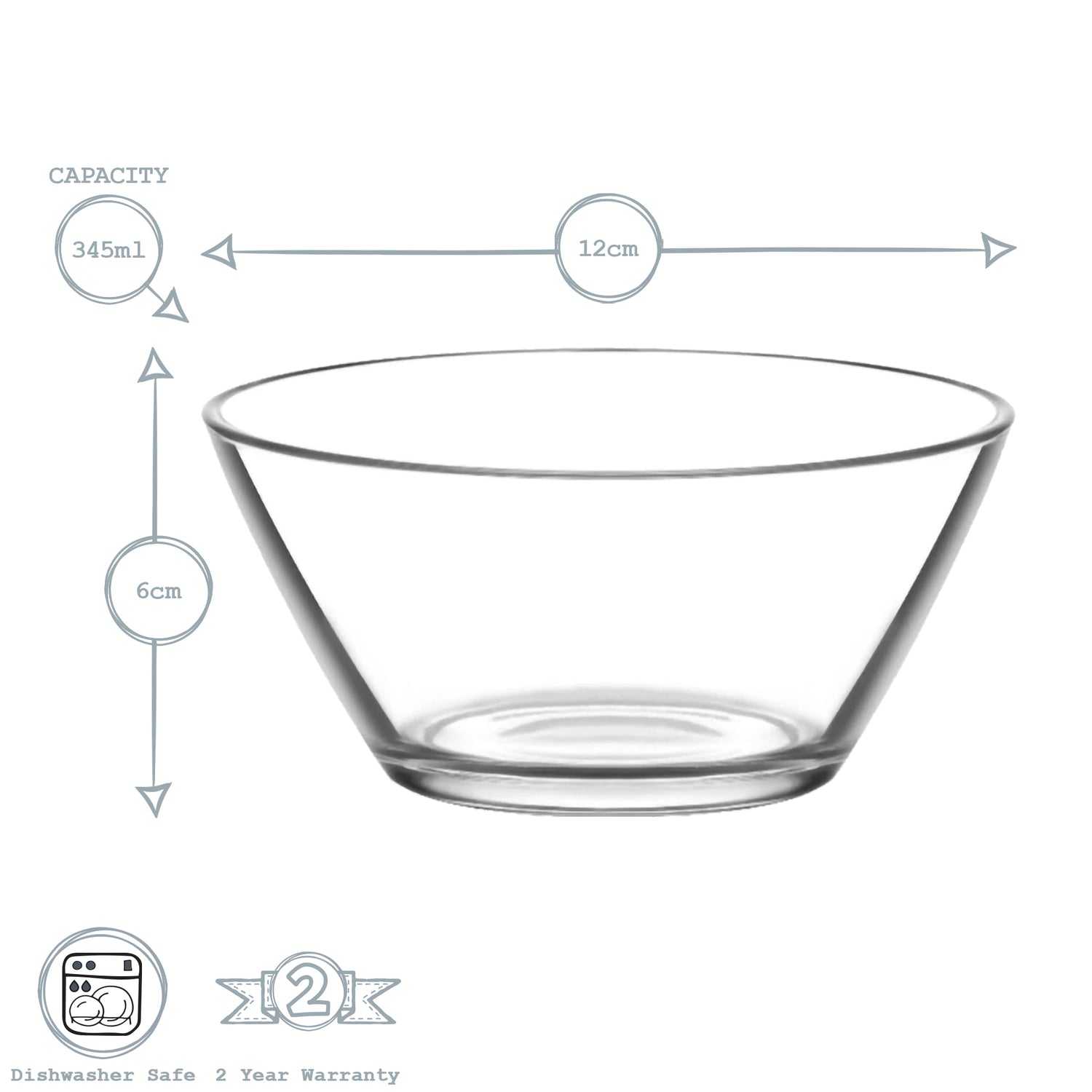 Vega Glass Serving Bowl - 12cm