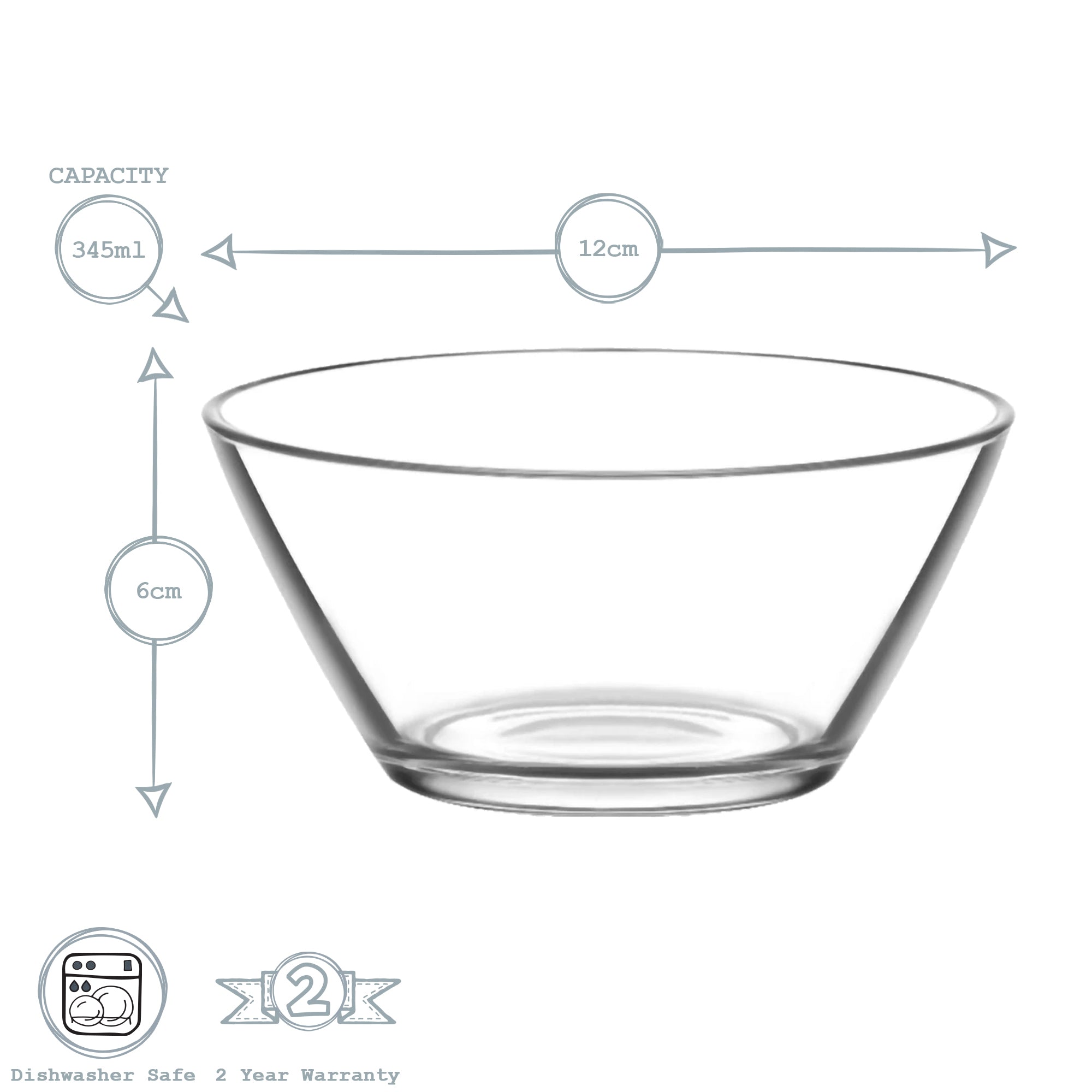 Vega Glass Serving Bowl - 12cm