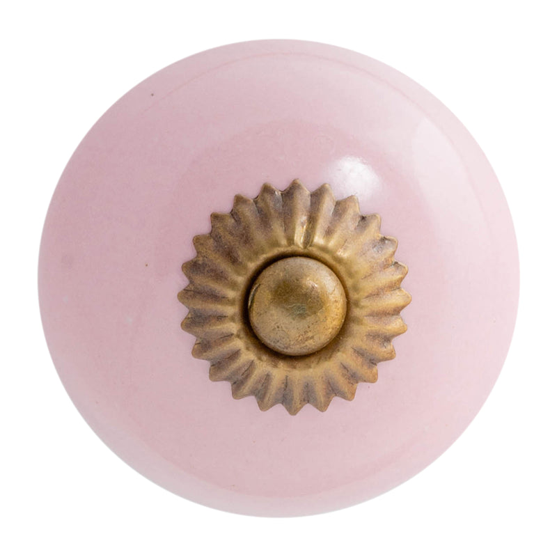 Nicola Spring Round Ceramic Drawer Knob - Pink