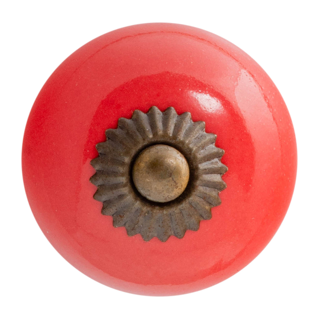 Nicola Spring Round Ceramic Drawer Knob - Red