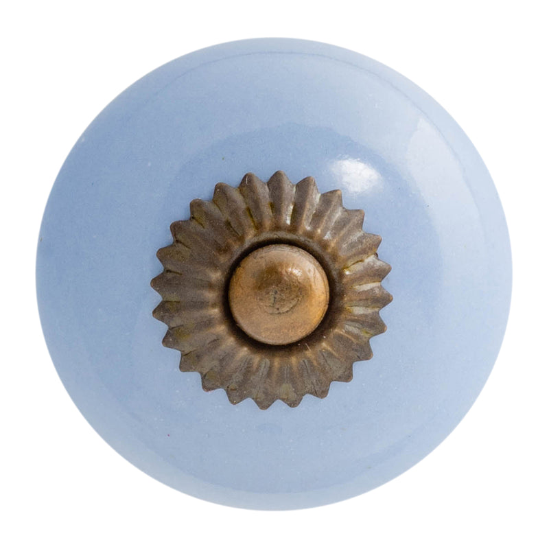 Nicola Spring Round Ceramic Drawer Knob - Blue