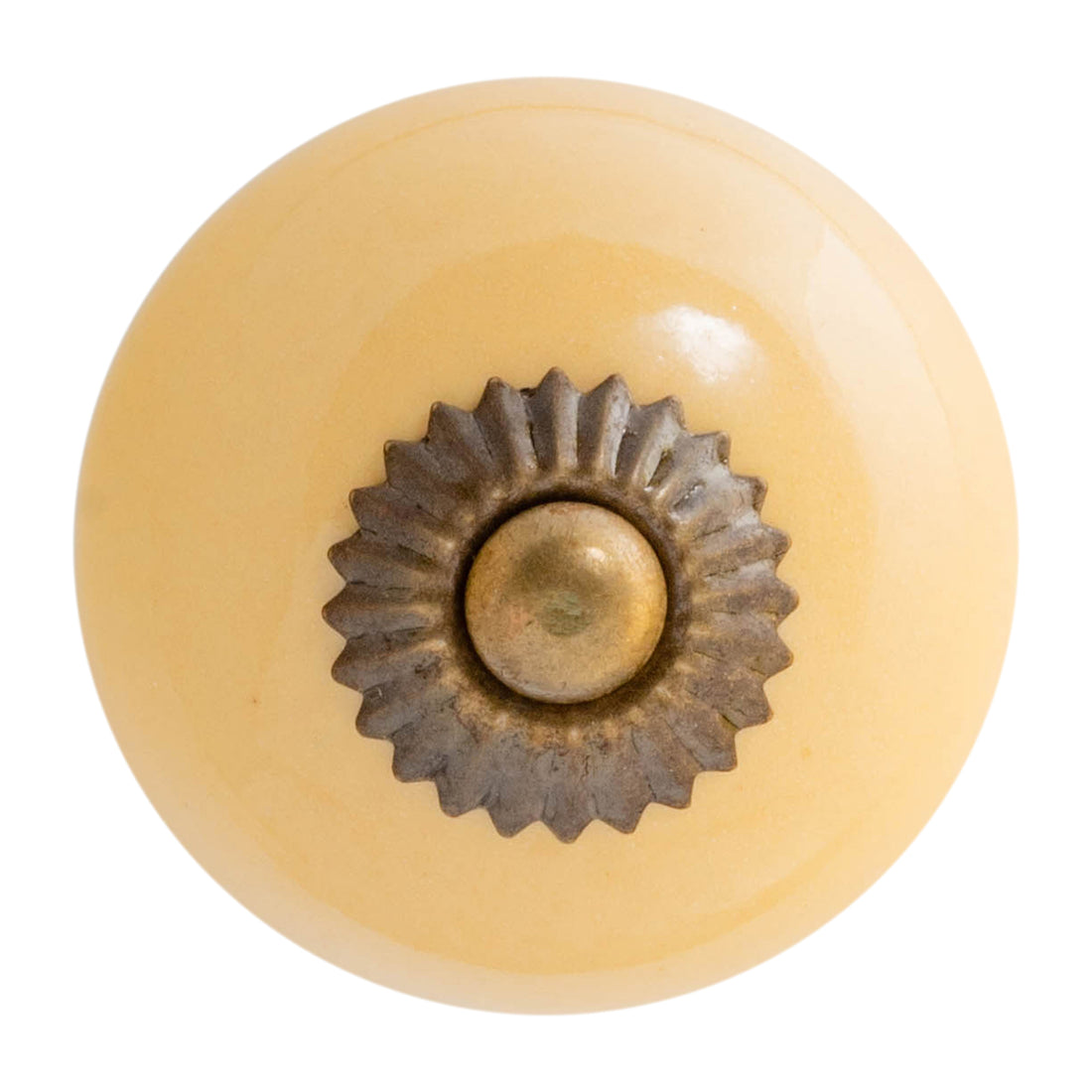 Nicola Spring Round Ceramic Drawer Knob - Yellow