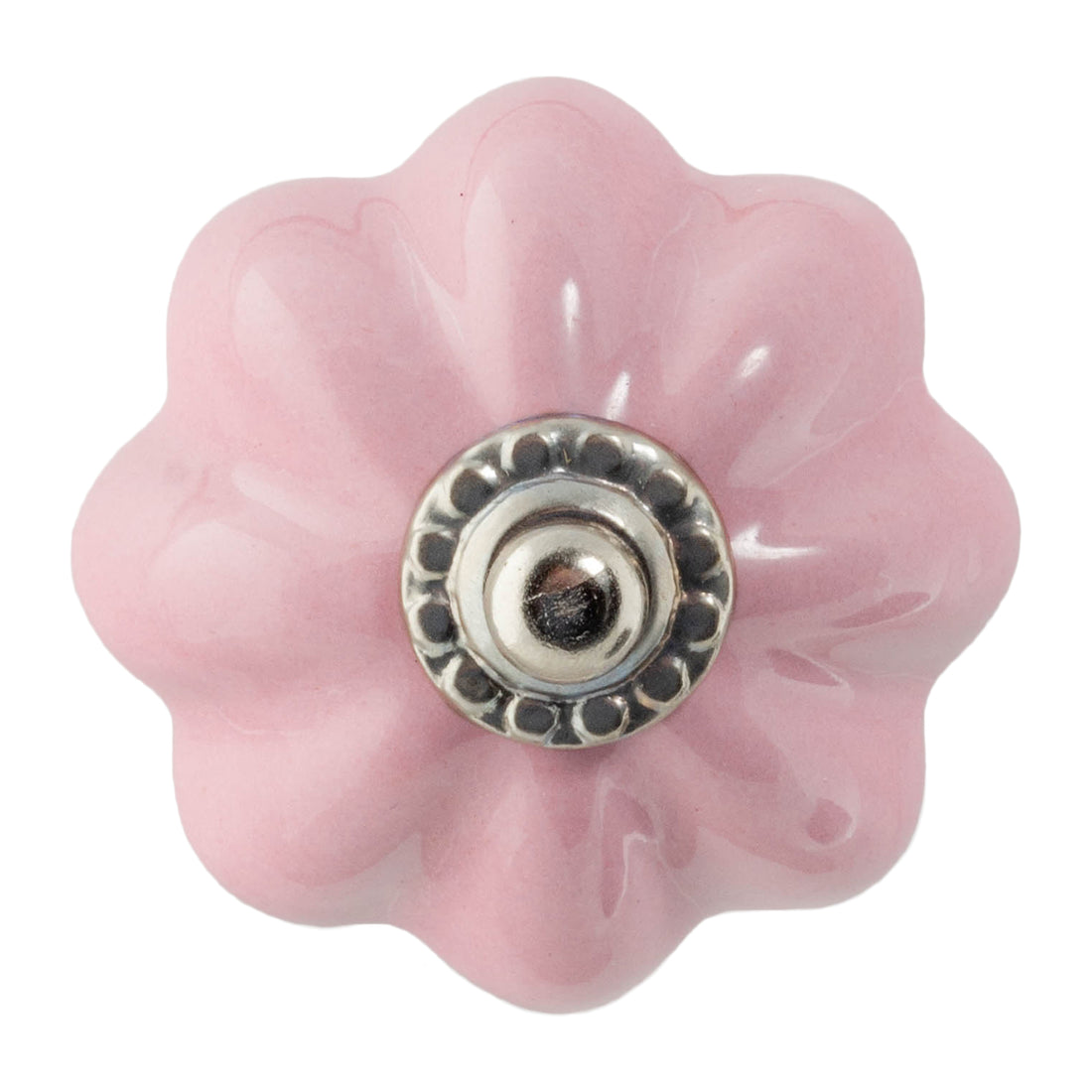Nicola Spring Ceramic Drawer Knob - Solid Flower - Pink