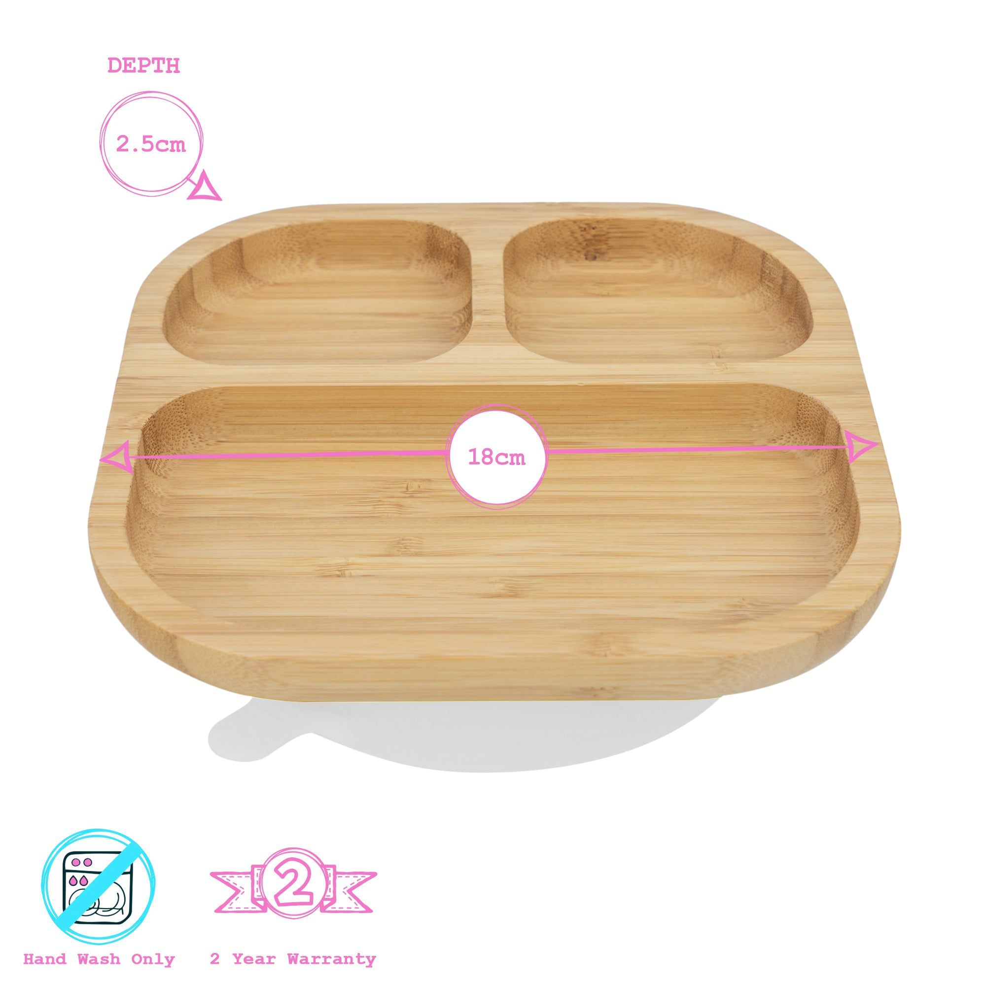 Bamboo Kids Suction Plate - Red