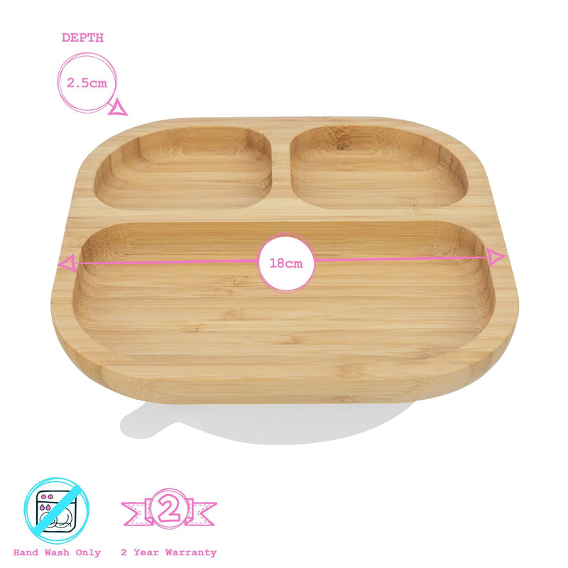 Tiny Dining Bamboo Kids Suction Plate - Red
