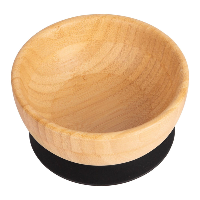 Tiny Dining Children's Bamboo Bowl with Suction Cup - Black