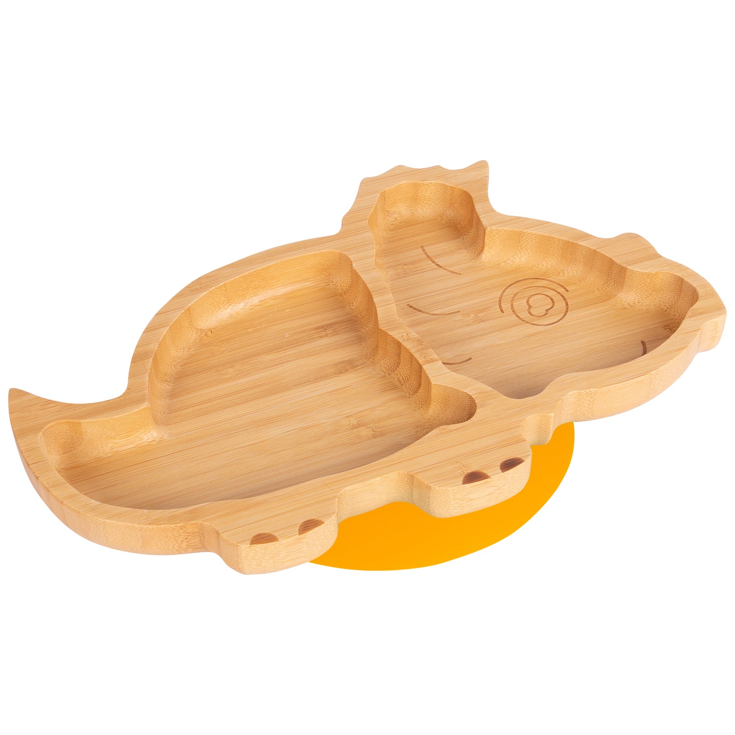 Tiny Dining Bamboo Kids Dinosaur Suction Plate - Yellow