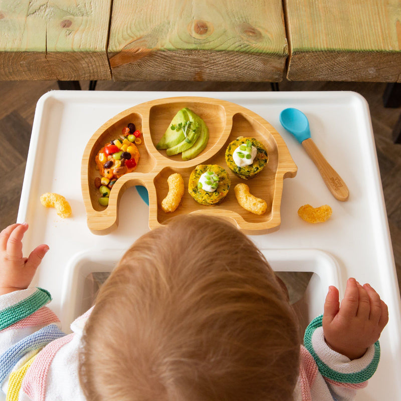 Tiny Dining Bamboo Kids Elephant Suction Plate - Yellow