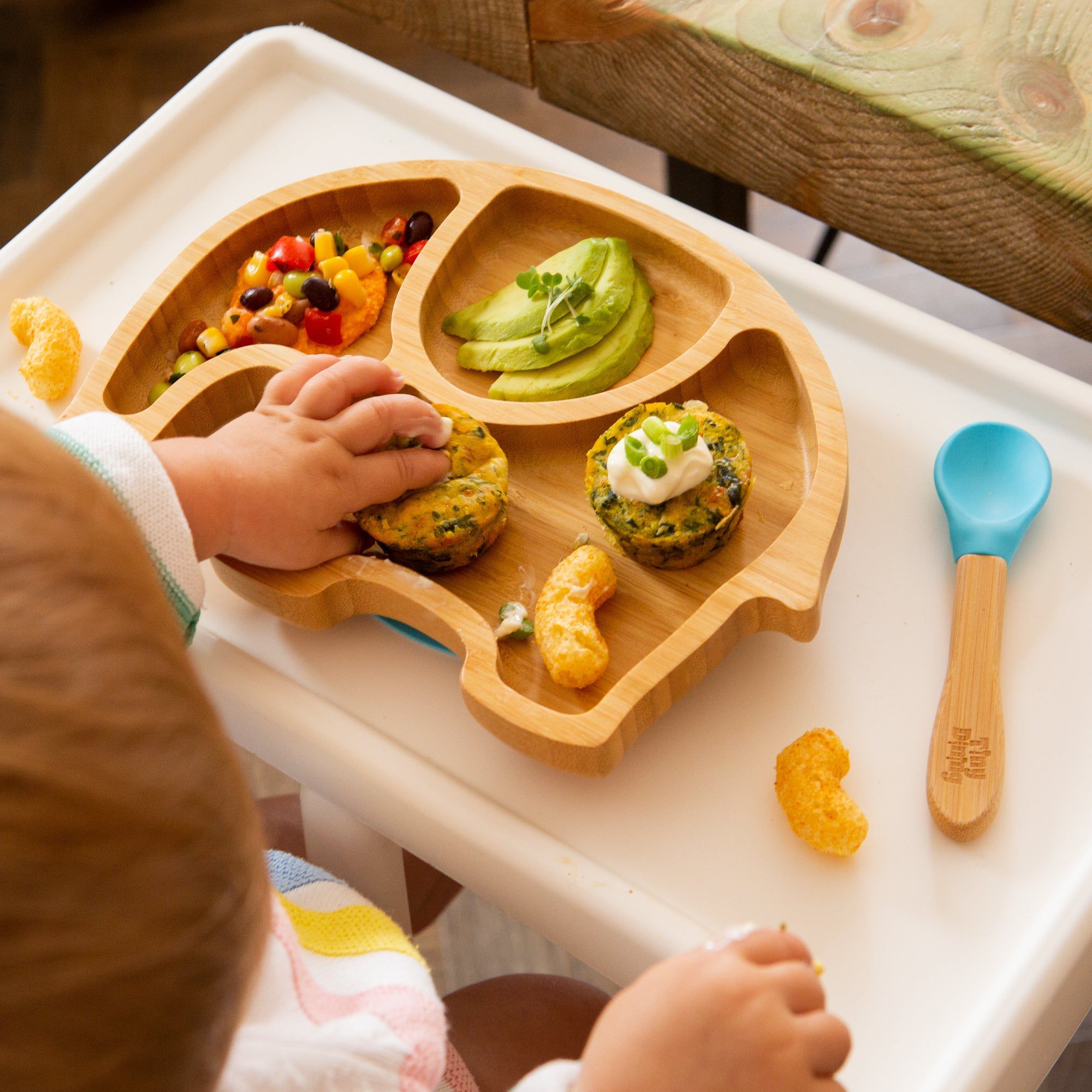 Bamboo Kids Elephant Suction Plate - Black