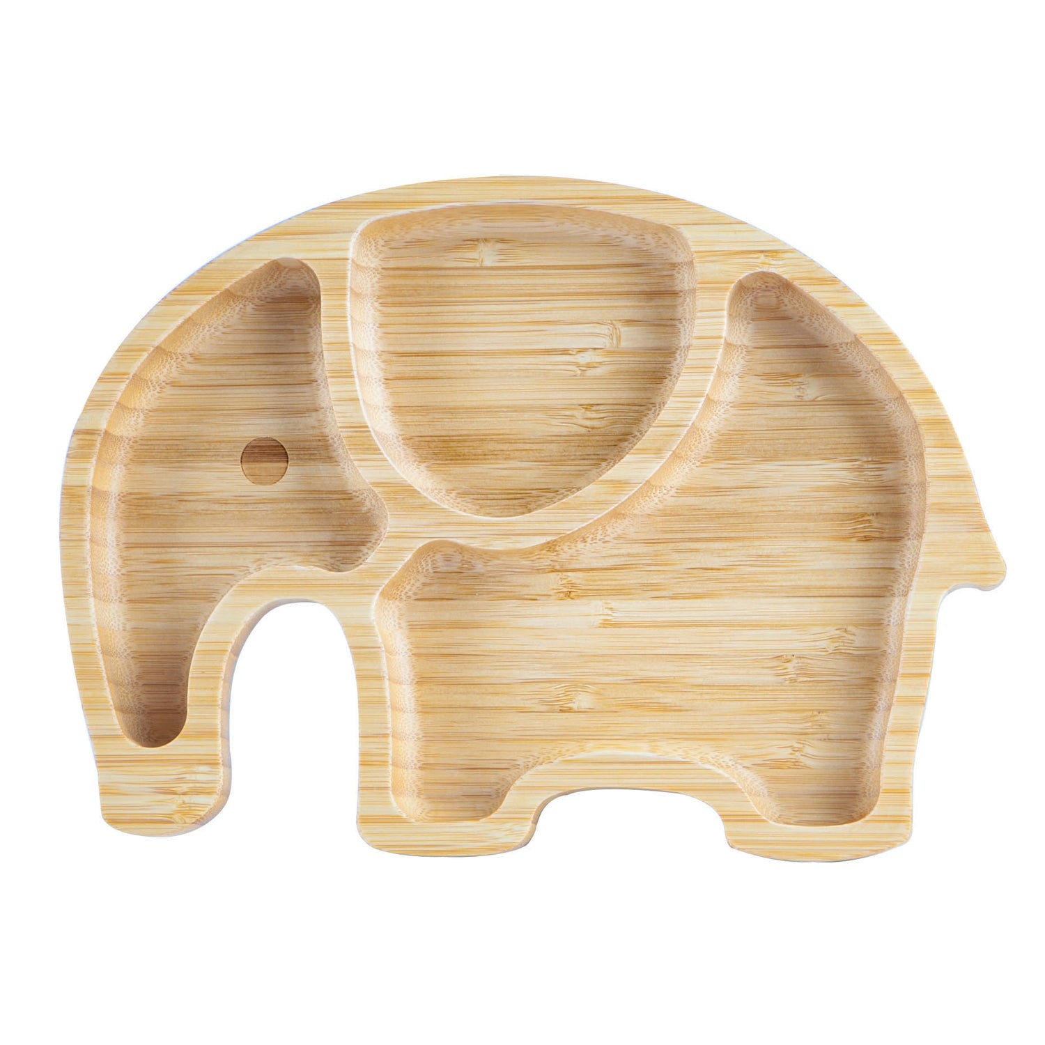Tiny Dining Kids Bamboo Suction Plate - Elephant - Brown