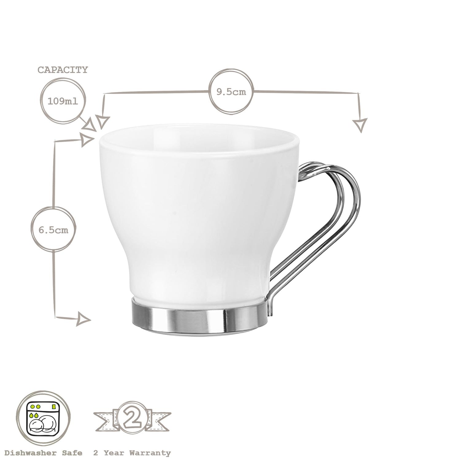 Aromateca Oslo Espresso Cup - 109ml - White