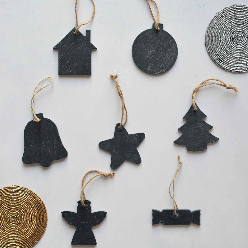 Slate Christmas Tree Decoration - Bell - By Nicola Spring