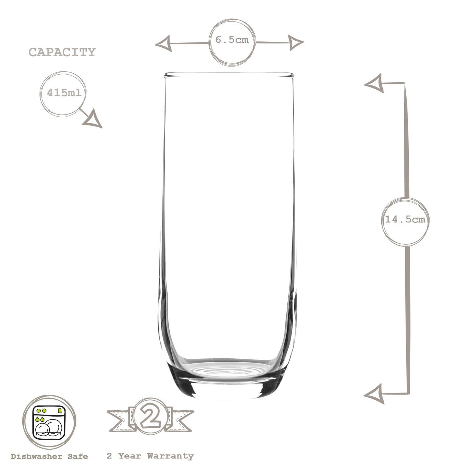 Sude Highball Glass - 415ml