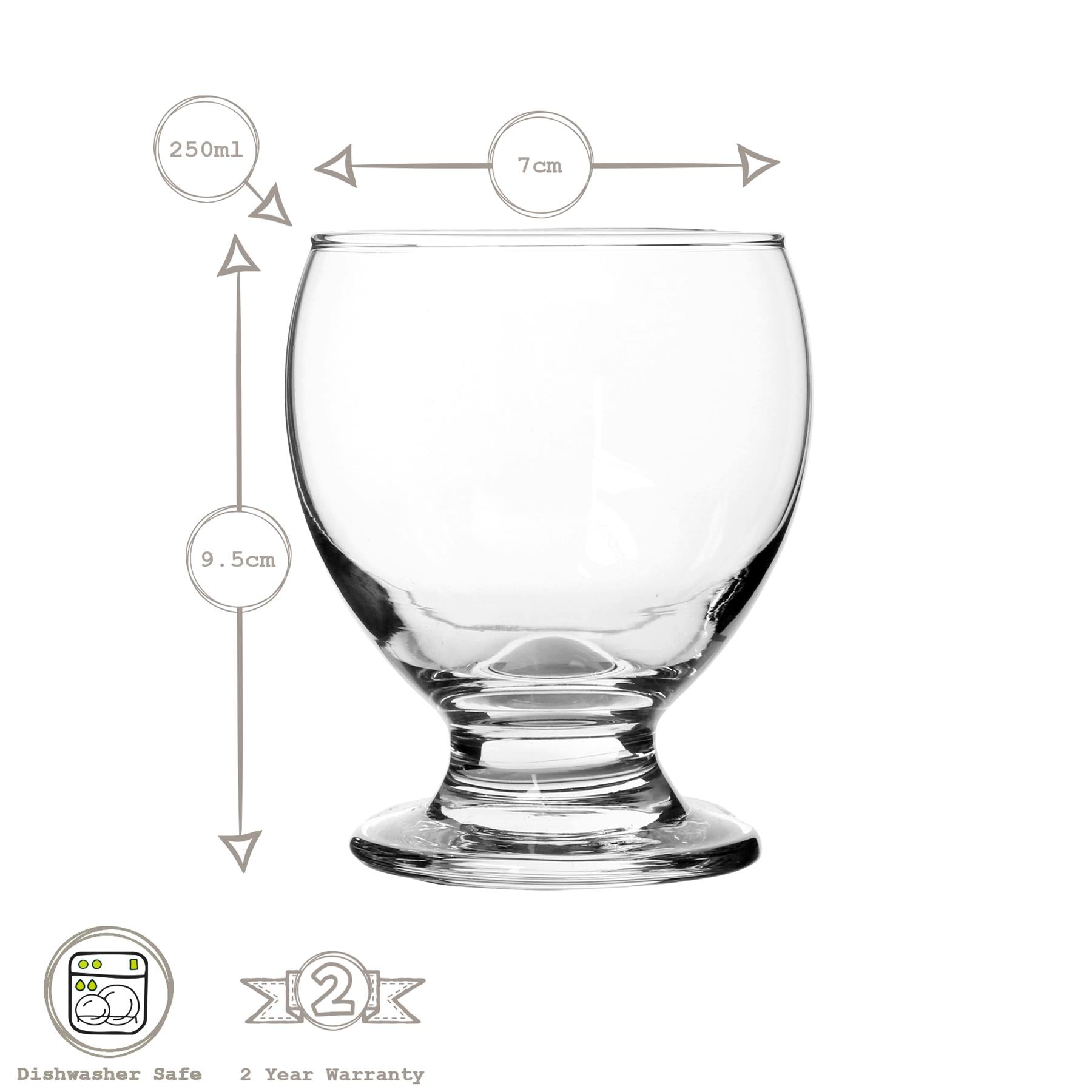 250ml Teo Footed Stacking Tumbler Glass