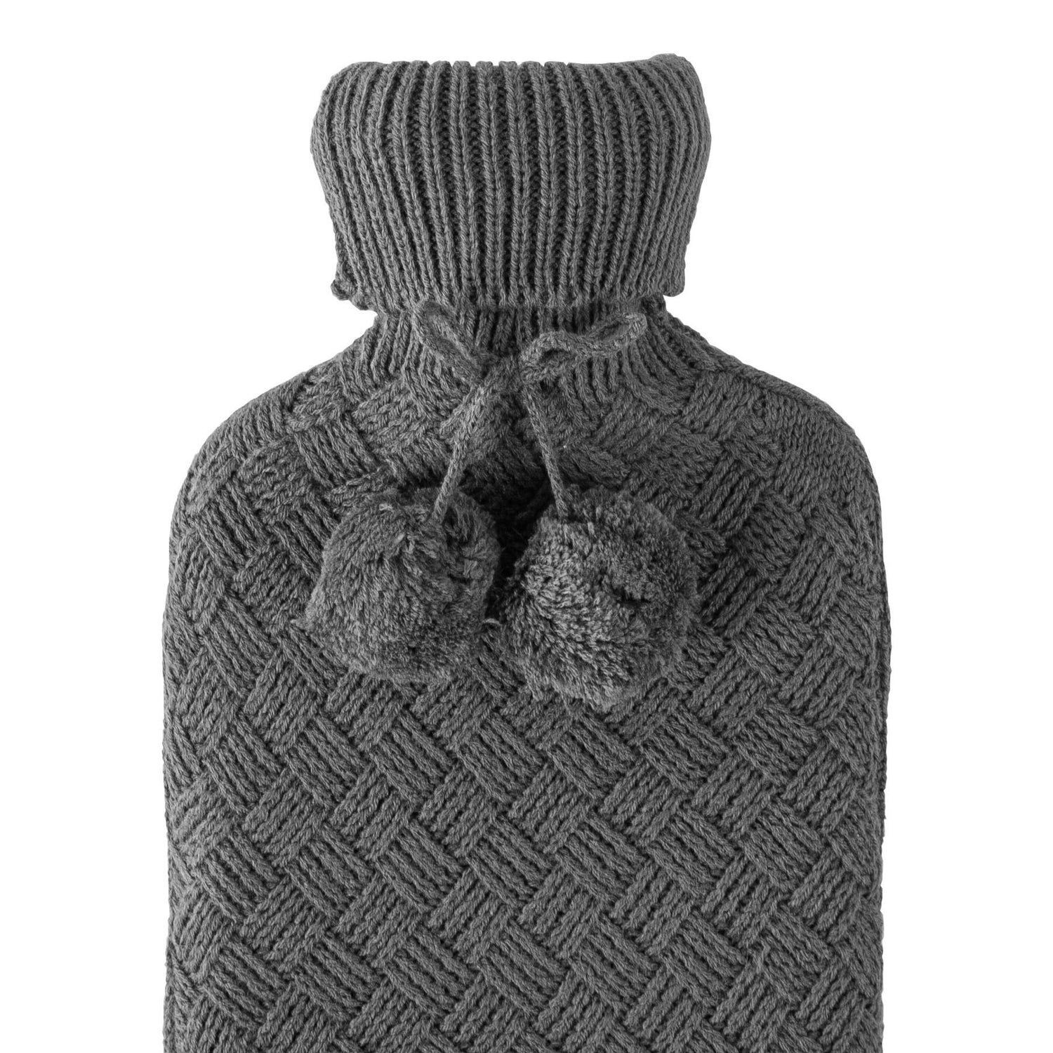 Hot Water Bottle Cover - Knitted - Dark Grey