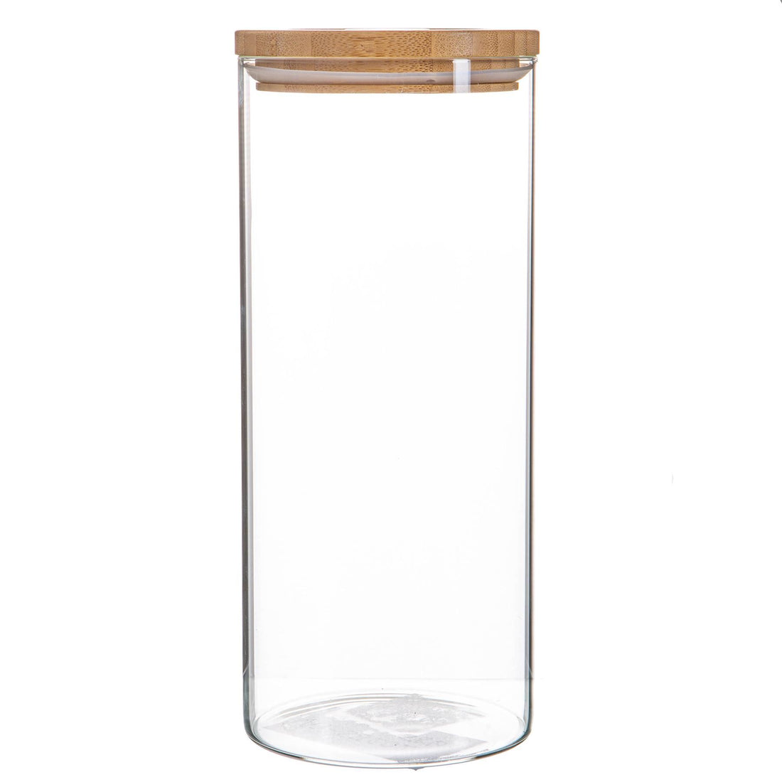 Glass Storage Jar with Wooden Lid - 1.5 Litre