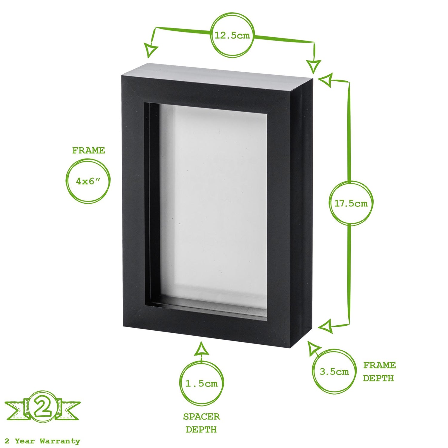 4&quot; x 6&quot; 3D Box Photo Frame - White - by Nicola Spring