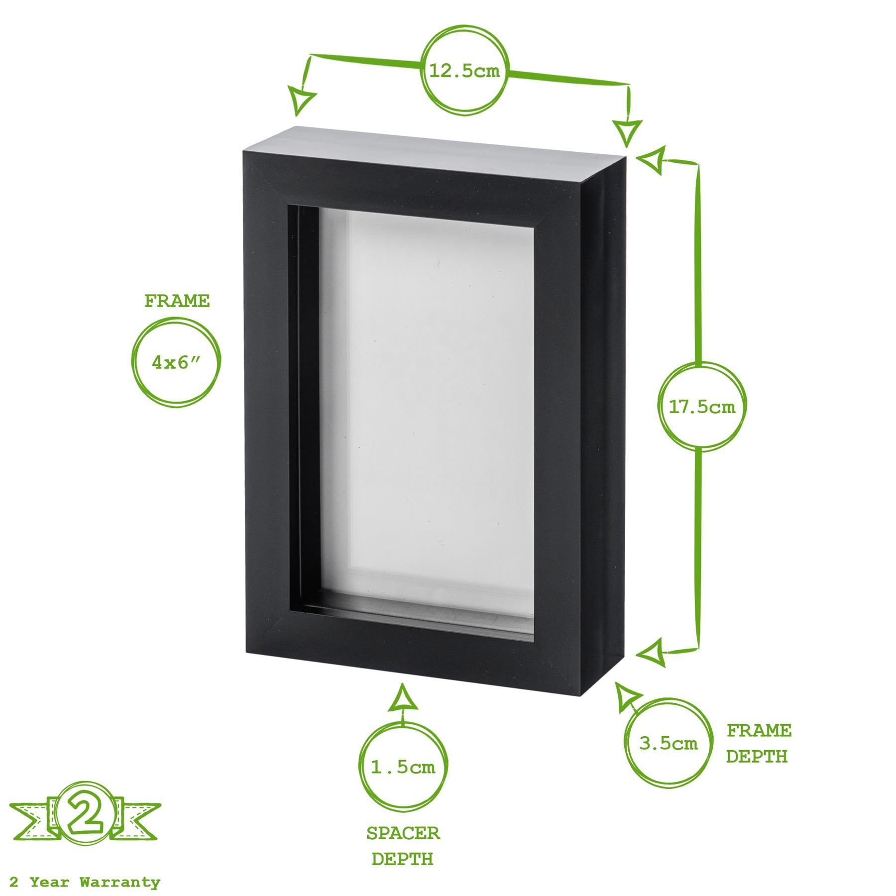 4&quot; x 6&quot; 3D Box Photo Frame - White - by Nicola Spring