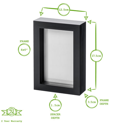 4&quot; x 6&quot; 3D Box Photo Frame - White - by Nicola Spring