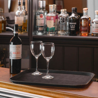 Black 40cm x 30cm Rectangle Non-Slip Serving Tray