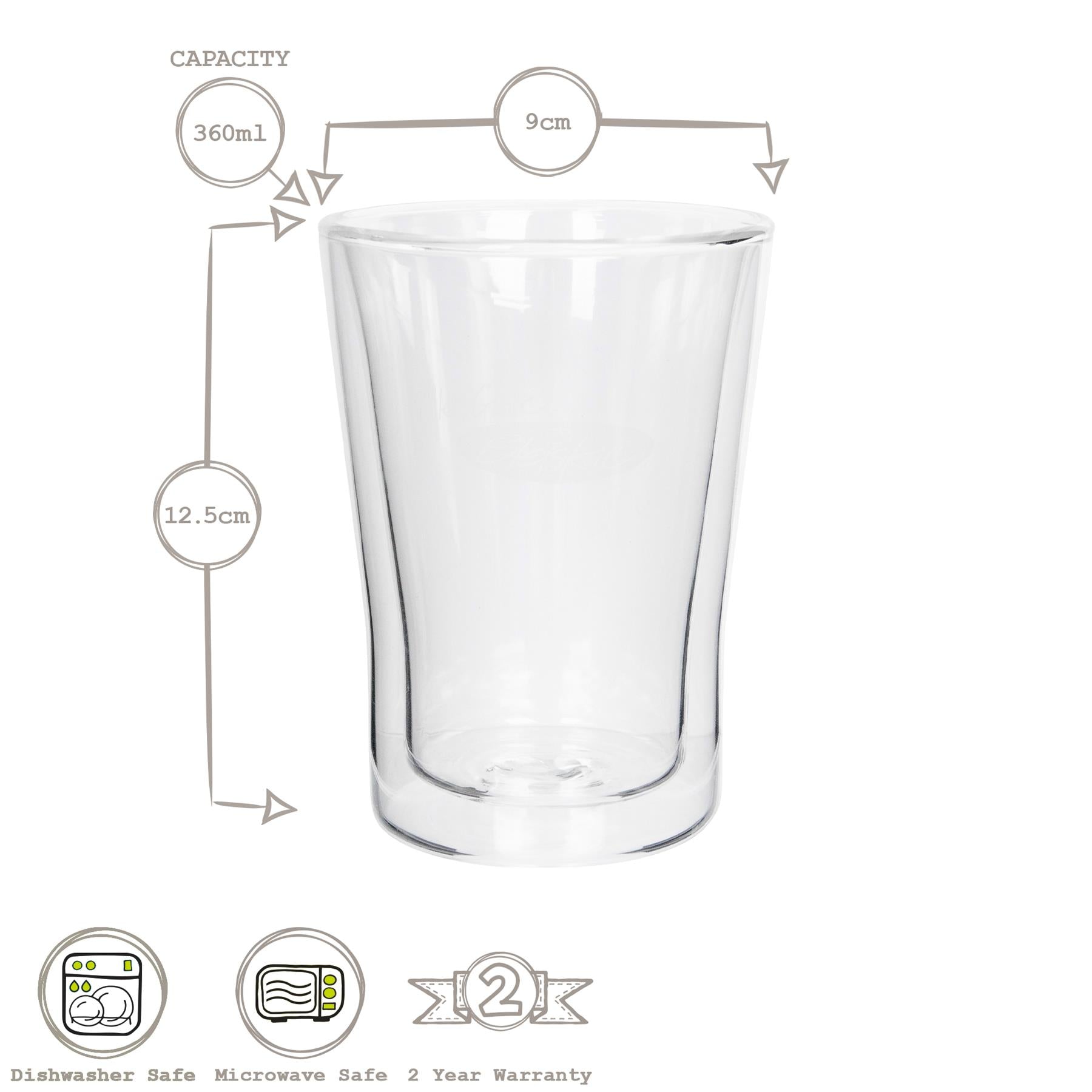 360ml Double-Walled Glass