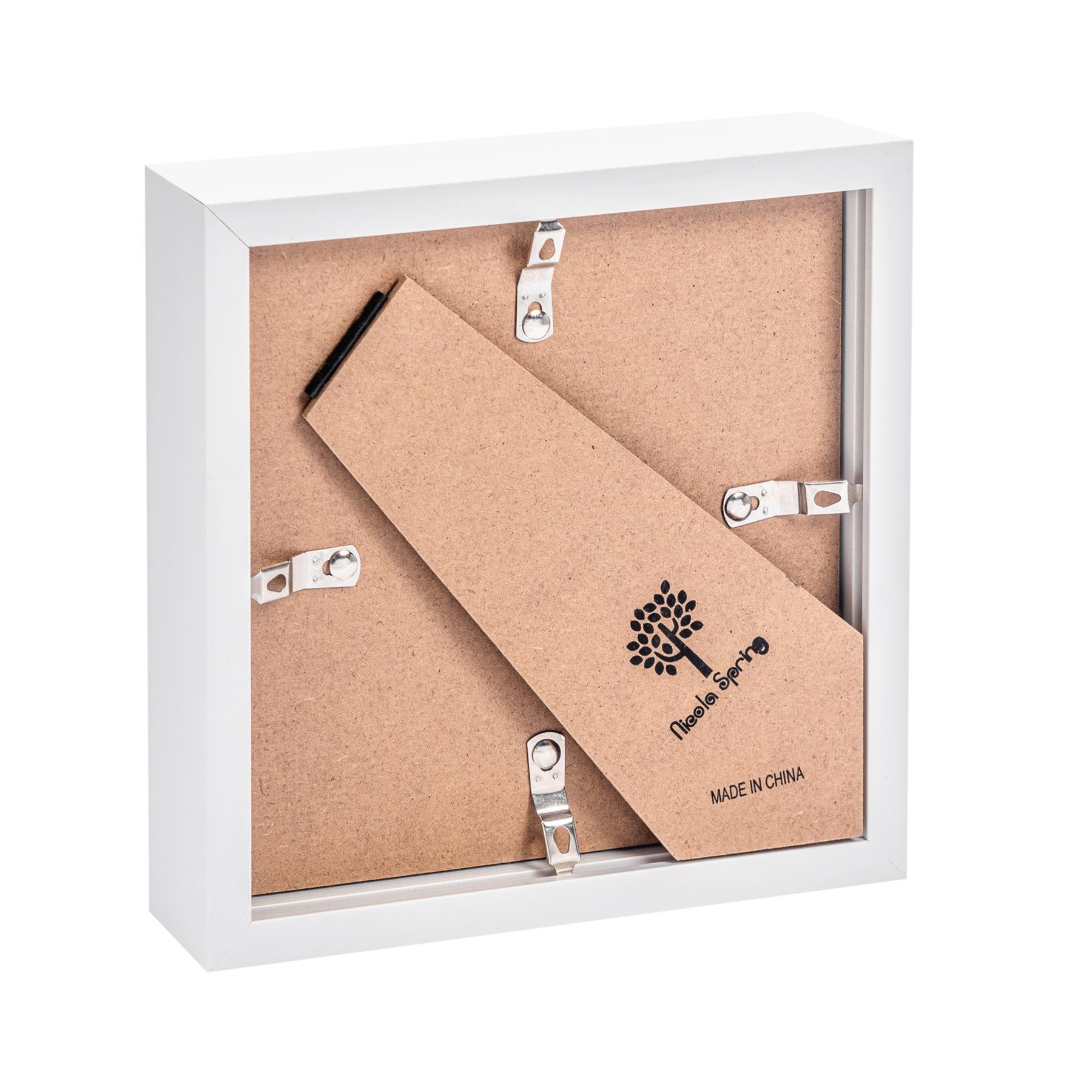 6&quot; x 6&quot; 3D Box Photo Frame - White - by Nicola Spring