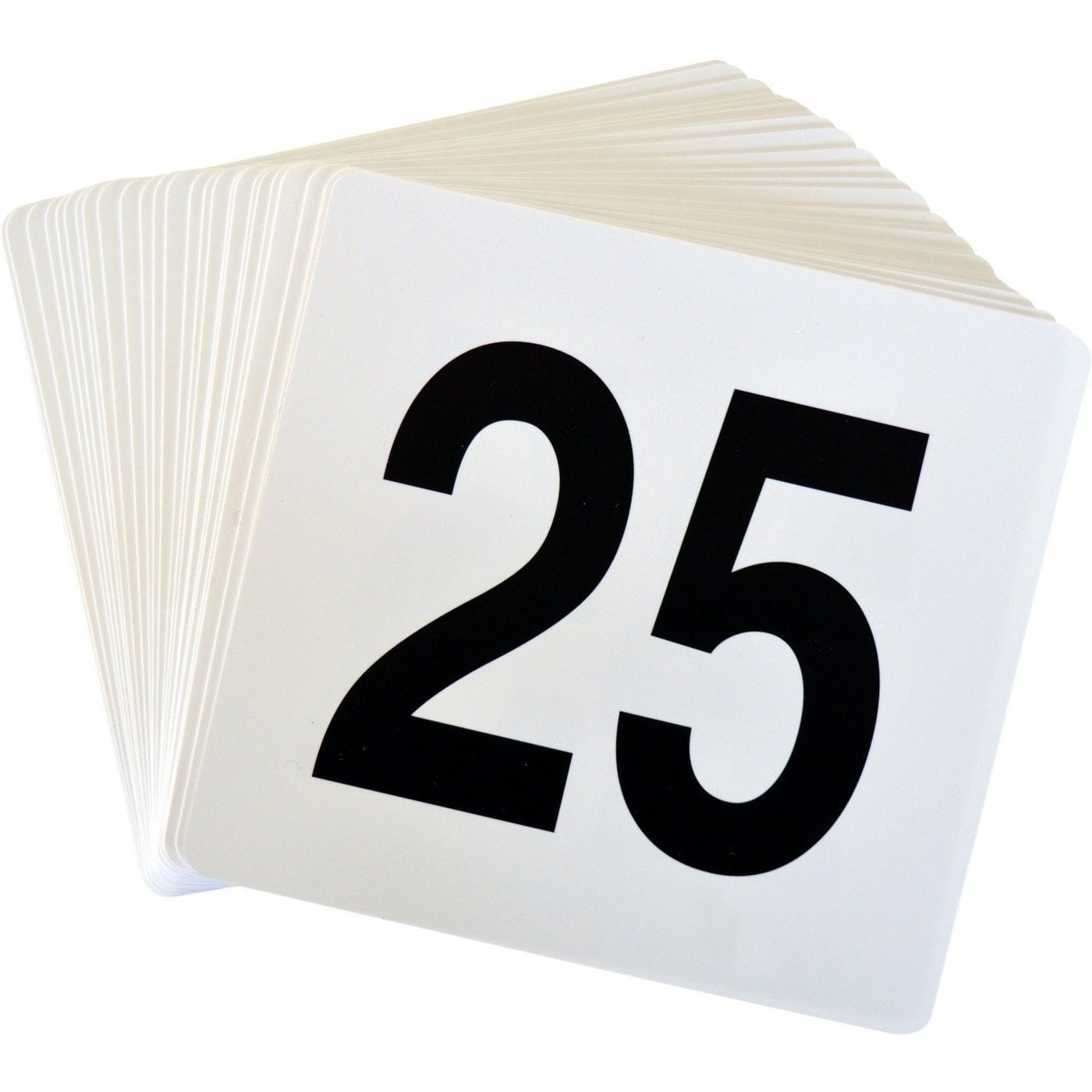 Table Number Plastic Card Set - 1-25