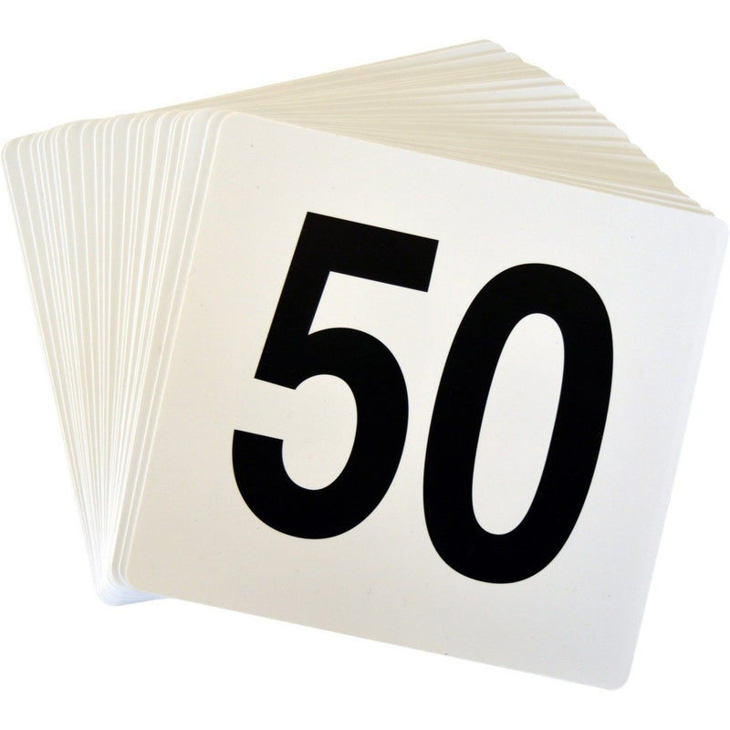 Argon Tableware Table Number Plastic Card Set - 1-50