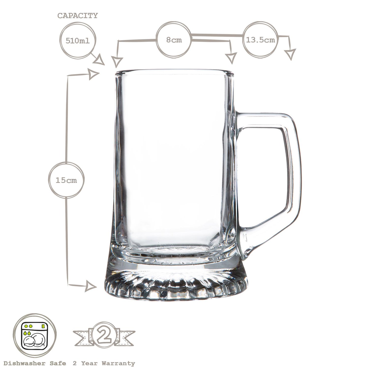 Stern Glass Beer Mug - 510ml