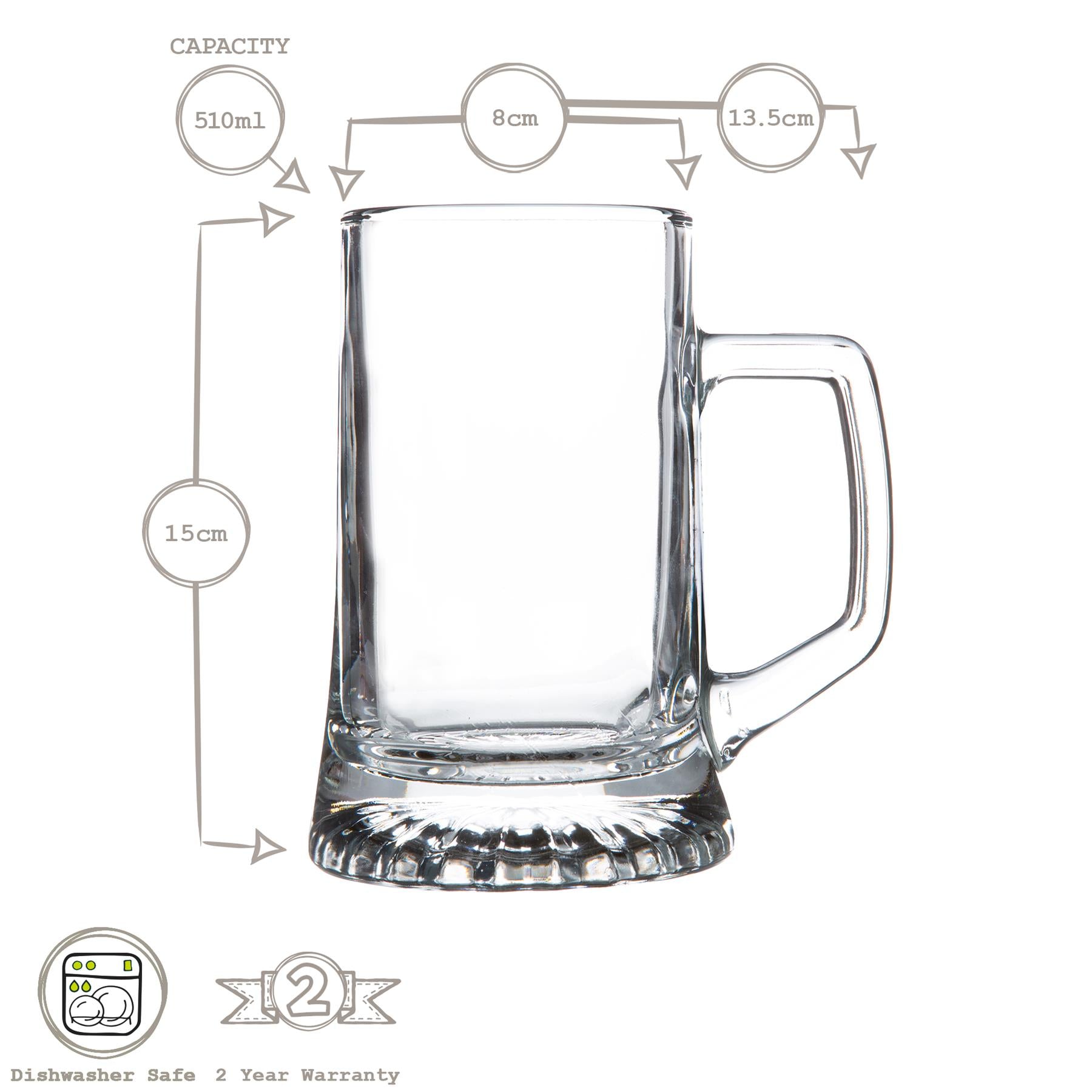 Stern Glass Beer Mug - 510ml