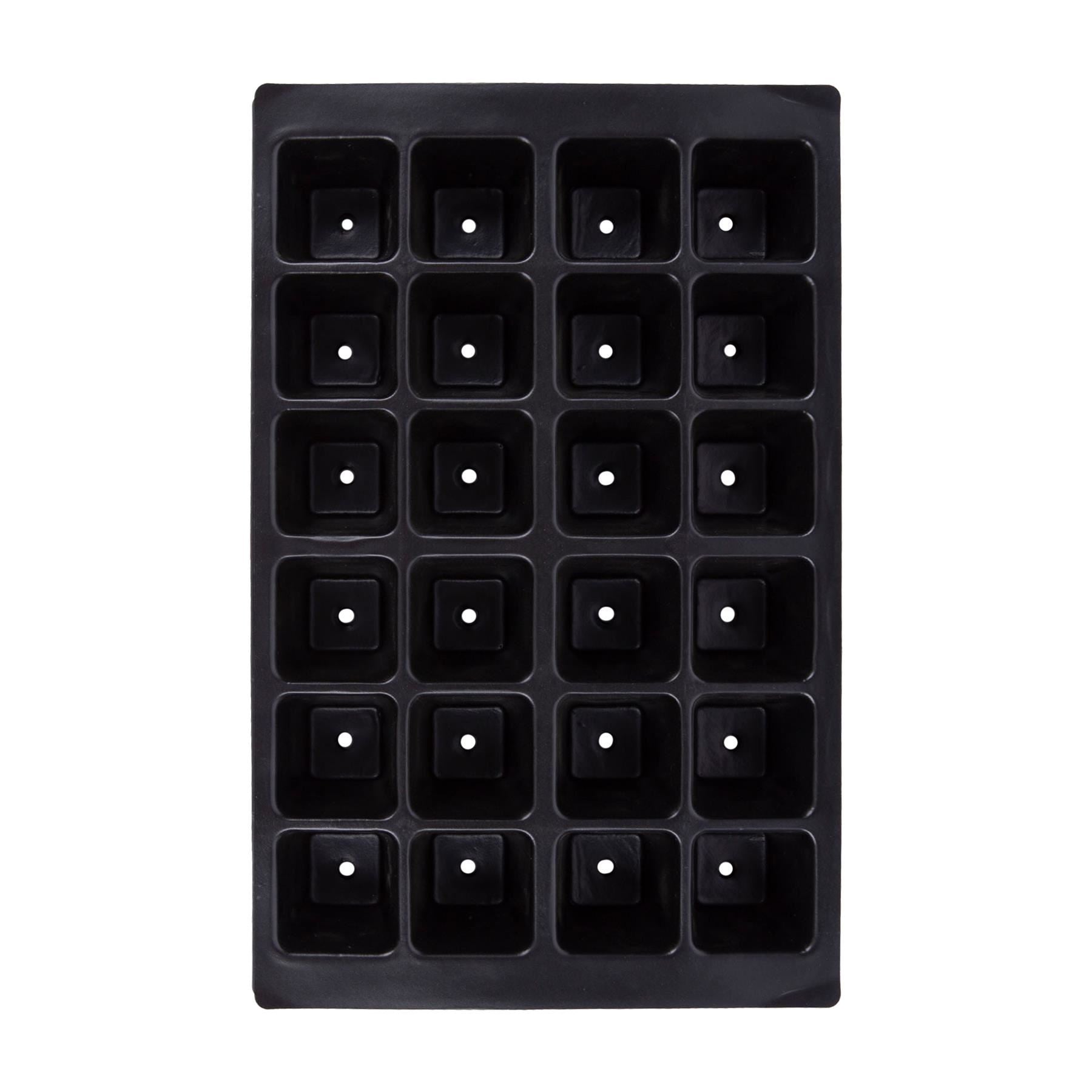 24pc Black Plastic Seed Starting Trays Set - Pack of 3