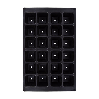 24pc Black Plastic Seed Starting Trays Set - Pack of 3