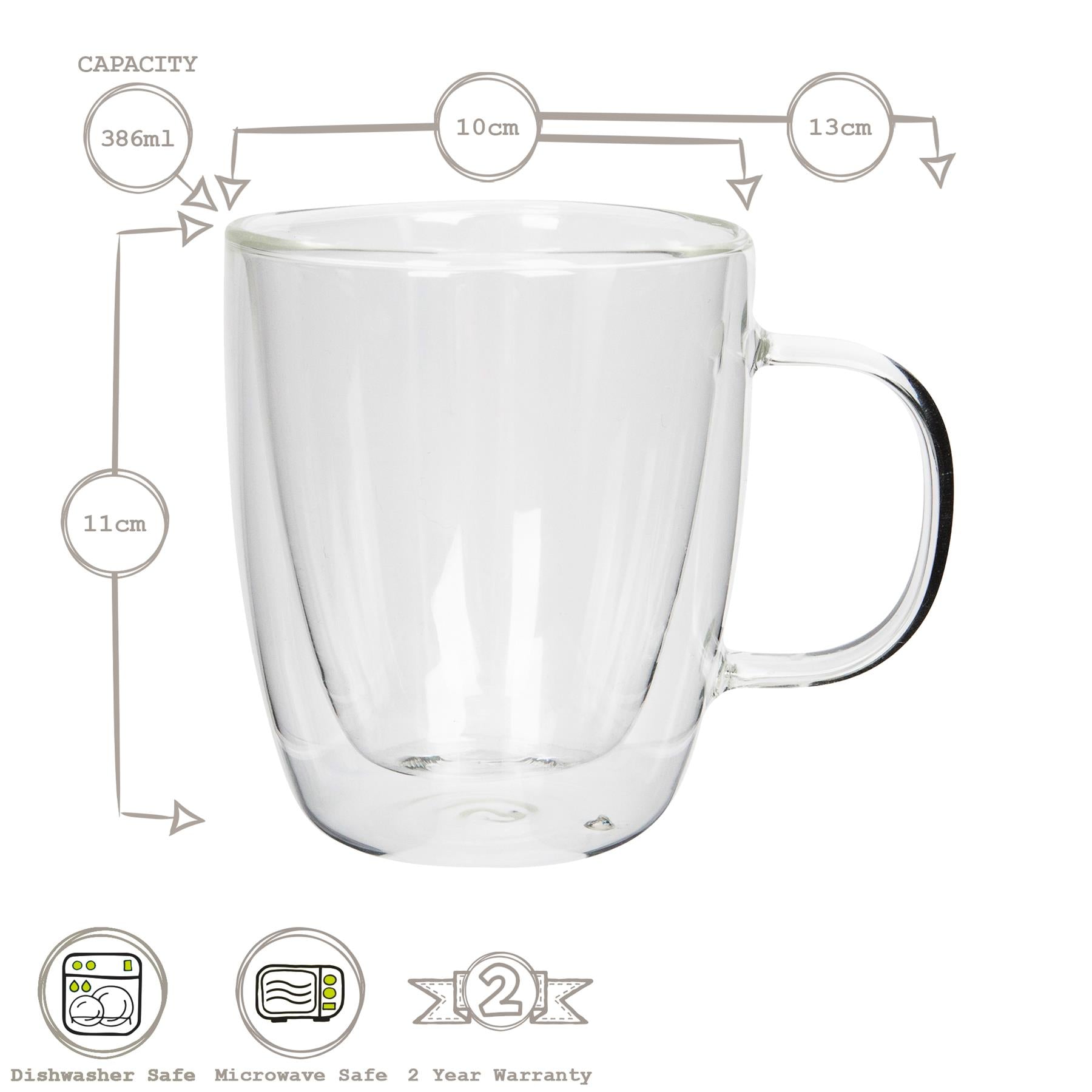 386ml Double-Walled Glass Coffee Cup