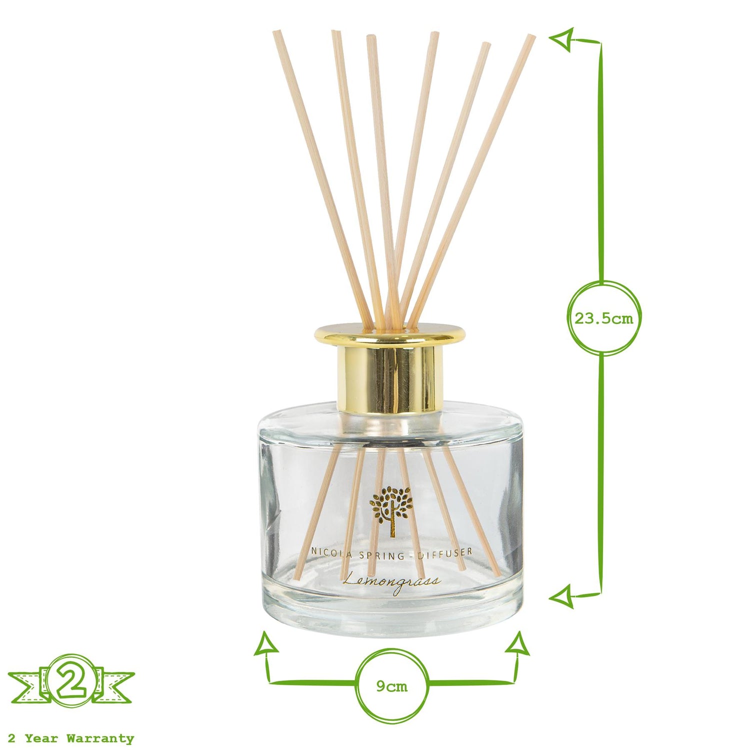 Lemongrass 200ml Glass Reed Diffuser