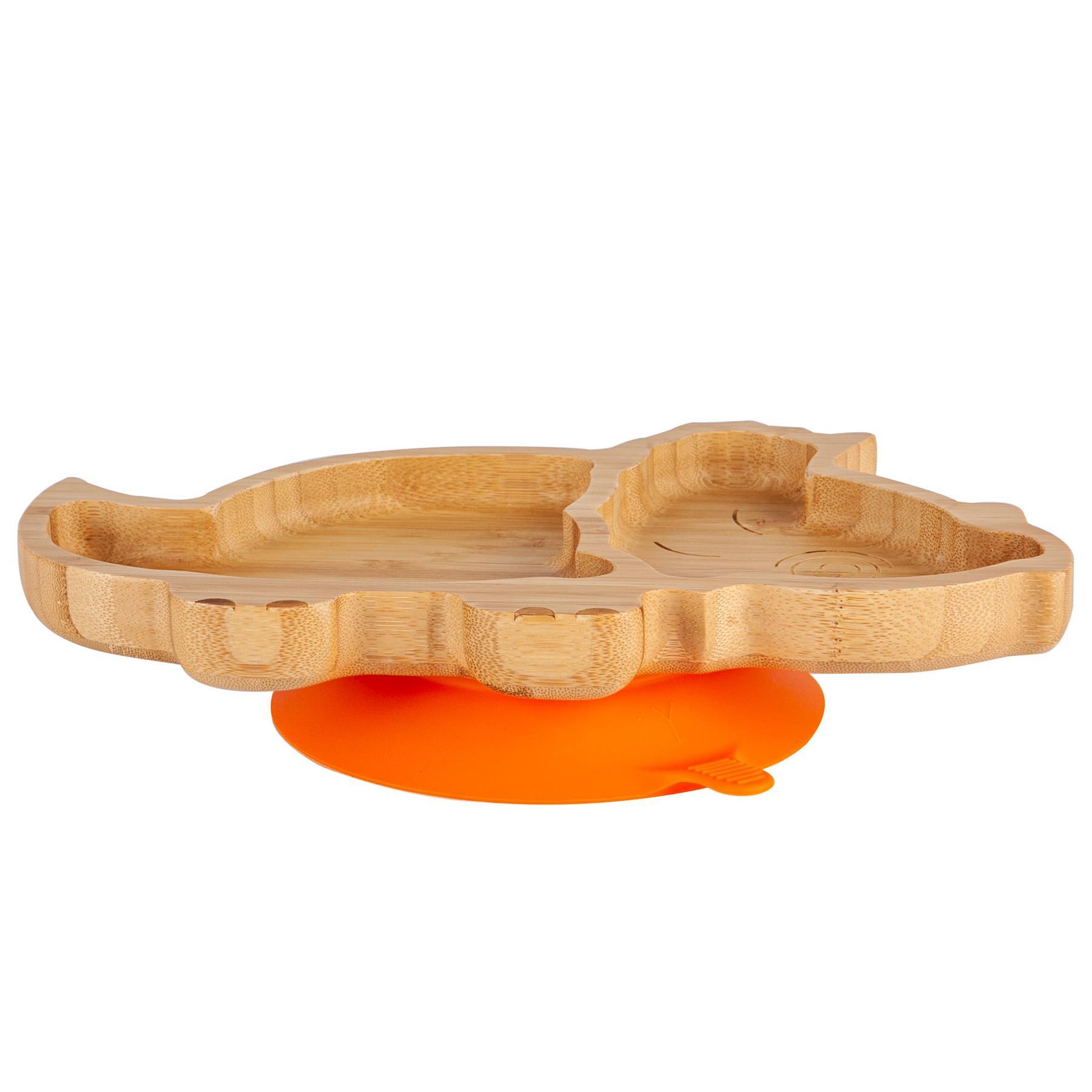 Bamboo Kids Dinosaur Suction Plate - Orange