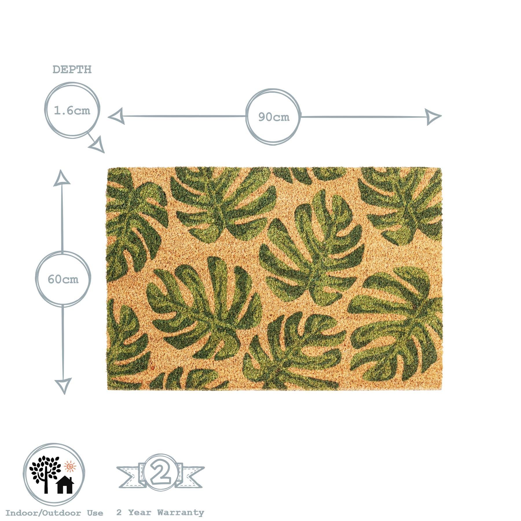 Door Mat - 90 x 60 cm - Tropical Leaf