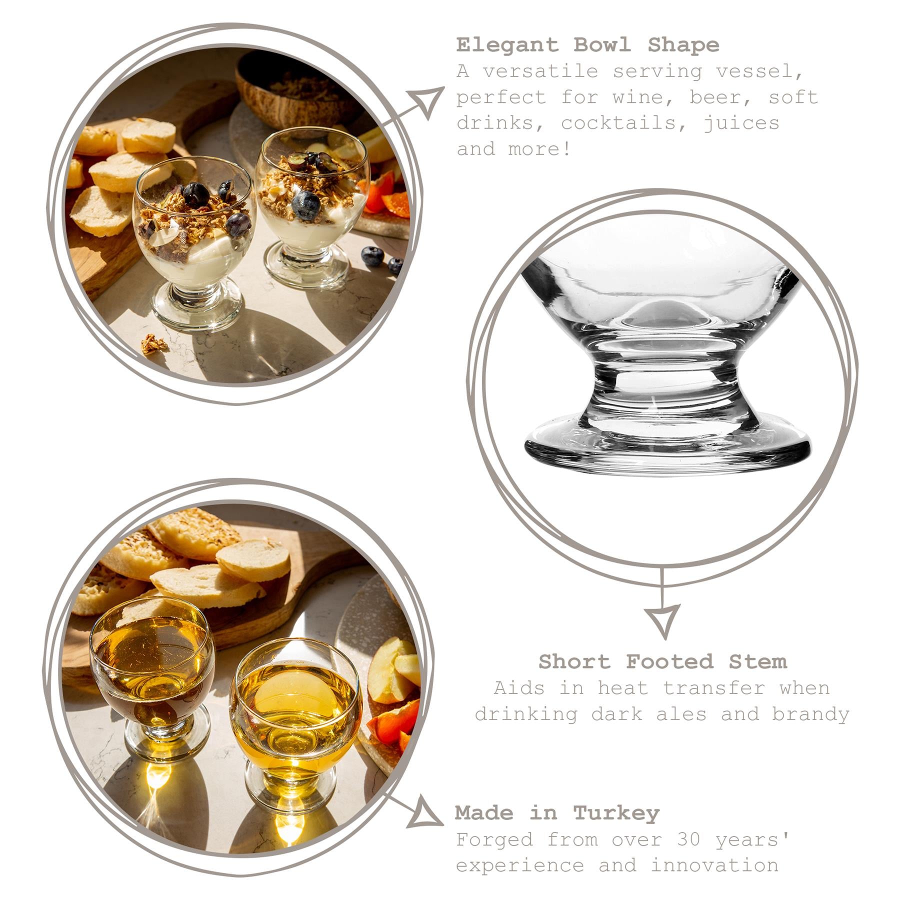 250ml Teo Footed Stacking Tumbler Glass